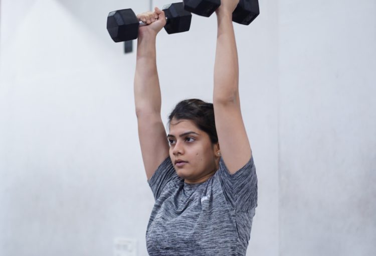 Girl Pushup Workout in Gym